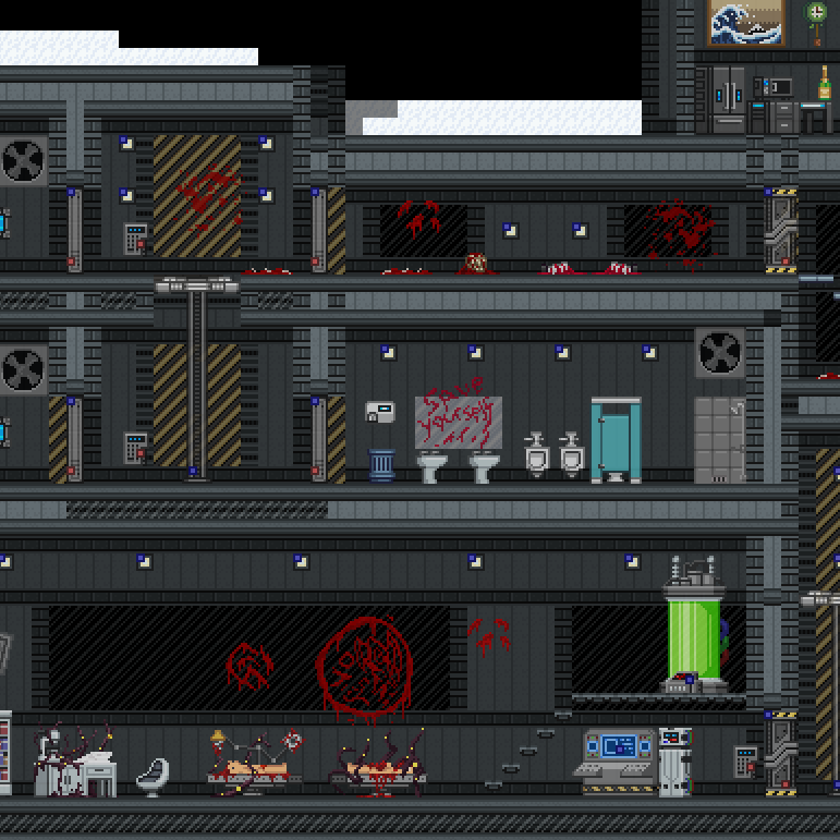 The research base has the player investigating, finding lab notes and clues as to what happened. Their first bits of combat are found in the basement, where they engage with a mutated scientist.