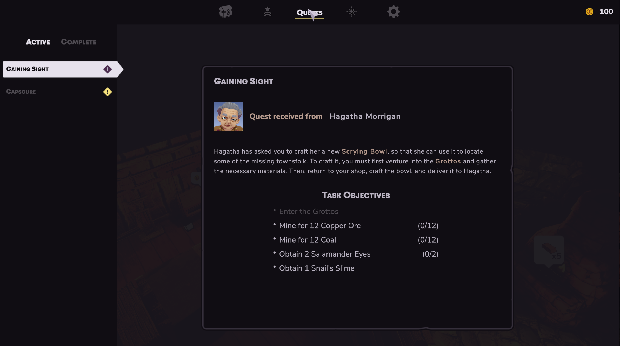 'Tempered Hue' - Player Inventory screen (Zugalu Entertainment)